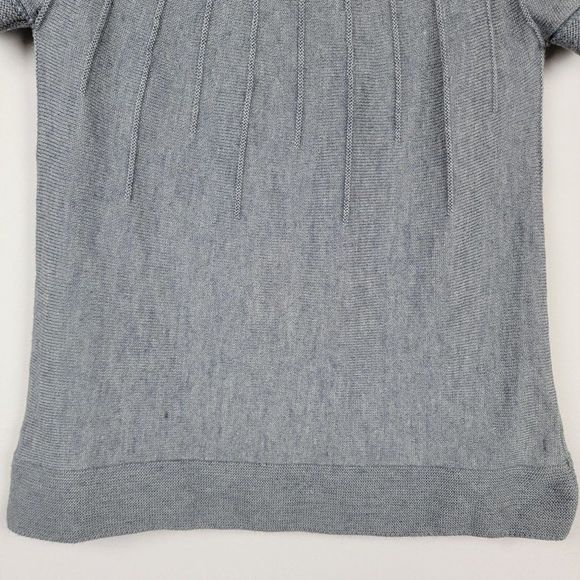 H & M Grey Crew Neck Short Sleeves Acrylic Wool Pullover Sweater Size S - Picture 6 of 8
